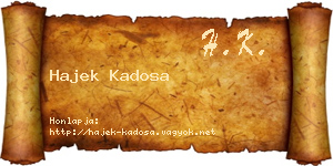 Hajek Kadosa névjegykártya